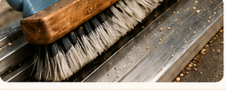 Brush cleaning debris from a sliding patio door track