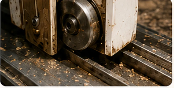 Close-up of dirty sliding door rollers on the track